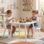 Children's furniture set, table and 2 chairs, White