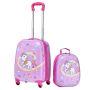 Lasten matkalaukkusetti VEVOR LGA4T-16UNC-P08, 2 osaa, Vaaleanpunainen, 32 × 23 × 45 cm