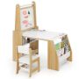 Children's writing and drawing table with chair, 25 cm, white