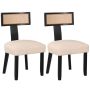 Dining chairs, 2 pcs, Black, 56 × 92.5 × 55.5 cm