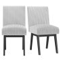 Dining chairs, 2 pcs, black/grey, 45.72 × 91.44 × 66.04 cm