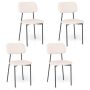 Dining chairs, 4 pcs, Beige/black, 44 × 78 × 49 cm