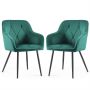 Стулья для столовой DIAMANTE, 2 шт, зелёные, 54,5 × 82,5 × 58 см