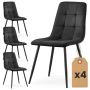 Ruokailutuolit NERO, 4 kpl, Mustat, 45,5 × 87 × 43,5 cm