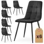 Ruokailuhuoneen tuolit NERO, 6 kpl, mustat, 45,5 × 87 × 43,5 cm