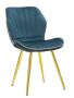 Dining chairs Paris Space, 2 pcs, teal and gold, 46 × 77 × 58 cm
