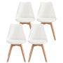 VASAGLE Dining Chairs, 4 pcs, White, 46.5 × 57 × 79 cm