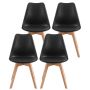 VASAGLE Dining Chairs, 4 pcs, Black, 46.5 × 57 × 79 cm