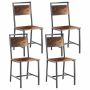 Обеденные стулья VEVOR DA270, 4 шт, чёрные/коричневые, 48 × 86,5 × 38 см