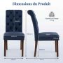 Dining Chair Set, 2 pcs, Blue, 68 × 100 × 46 cm