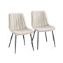 SONGMICS LDC090K01 dining chair set, 2 pcs, beige/black, 48.5 × 79.5 × 58 cm
