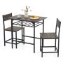 Dining set, 3-piece, with 2 chairs, 80 × 52.5 × 77 cm