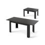 Dining table, Extendable, Black, 158 × 70 × 76 cm