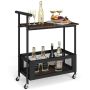Trolley, 2-tier, Brown/black, 60 × 72 × 40 cm