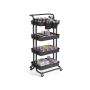 SONGMICS trolley, 3 tiers, 2 hanging shelves, black