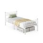 Single bed VASAGLE RMB061W01, 90 × 190 cm, White, 208 × 86.4 × 91.8 cm