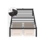 Single bed frame VASAGLE RMB132B01, 90 × 200 cm, Black, 200 × 90 × 35.6 cm