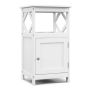 Single-door bathroom cabinet with open shelf, white/brown, 39.37x39.37x73.66 cm, 9.53 kg