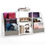 Vinyl storage stand, 3 shelves, 6 pockets, 125 × 69 × 30 cm