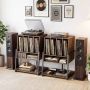 Vinyl record cabinet, 4 compartments, Brown, 54 × 76.5 × 57 cm