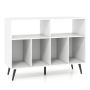 Vinyl record stand, 4 shelves, White, 100 × 74.5 × 40 cm