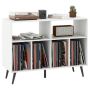 Vinyl record stand, 4 shelves, White, 100 × 74.5 × 40 cm