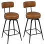 Kitchen island stool set, 2 pcs, Brown and black, 46 × 98 × 41 cm