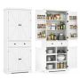 Kitchen cabinet, 1 drawer, 2 sliding trays, White, 77 × 184 × 40 cm
