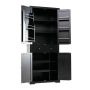 Kitchen cabinet, 1 drawer, 2 sliding trays, Black, 77 × 184 × 40 cm