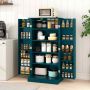 Kitchen cabinet, 17 compartments, Green, 60 × 40 × 120 cm