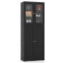 Kitchen cabinet, 2 door sections, 7 compartments, Black, 60 × 161.5 × 31.5 cm