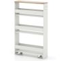 Kitchen cabinet, 4-tier, White, 47 × 80 × 13 cm