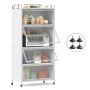 Kitchen cabinet, 5 levels, 4 doors, Black/white, 80.5 × 40 × 162 cm