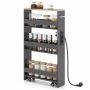 Kitchen trolley, 4-tier, Grey, 47.5 × 80.5 × 13 cm