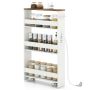 Kitchen trolley, 4-tier, Brown, 47.5 × 80.5 × 13 cm