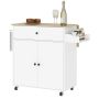 Kitchen trolley Homcom 106x42x87cm., white/light brown
