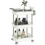 Kitchen trolley Homcom 50x29.4x77cm., white/green