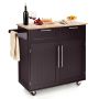 Kitchen trolley, with 2 drawers, Brown, 93.98 × 93.98 × 45.72 cm