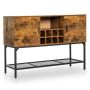 Kitchen cabinet, 2 doors, wine rack for 8 bottles, Brown, 121.92 × 85.09 × 40.64 cm