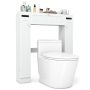 Bathroom shelf, Above the toilet, 4 shelves, White, 87 × 99 × 18.5 cm