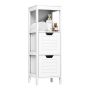 Bathroom cabinet, 2 adjustable drawers, White, 30 × 88 × 30 cm