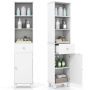 Bathroom cabinet, 3 shelves, 1 drawer, 1 door, 40 × 172 × 30 cm