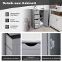 Bathroom cabinet, 4 drawers and doors, Grey, 56 × 82 × 30 cm