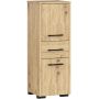 Kylpyhuonekaappi FIN 2D 1SZ, 2 ovea 1 laatikko, ruskea, 30 × 85 × 30 cm