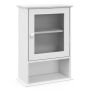Bathroom cabinet, wall-mounted, open shelf and 2 storage compartments, White, 35.56 × 50.8 × 17.78 cm