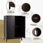 Bathroom cabinet with double doors, moisture-resistant, brown
