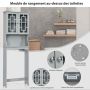 Bathroom cabinet, above the toilet, Grey, 60 × 21.5 × 170.5 cm