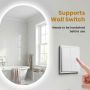 Bathroom mirror, 3 lighting modes, 80 × 50 × 3 cm