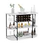 Wine bottle rack, 18 bottles, 8 glasses