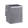 Linen imitation laundry basket 60 L, gray